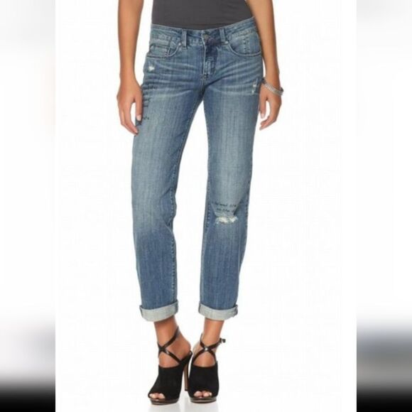 G by Giuliana Inspiration Quote Boyfriend Distressed Jeans Size 8 - Picture 1 of 14